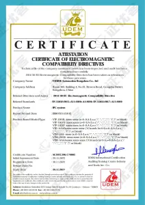 atestaton certificate of electromagnetic compatbility directives