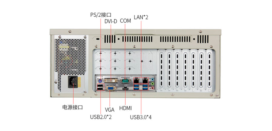 Detailed Drawing of IPC-610-A4701 I7-10700/8G/1T/300W 4U Rackmount PC