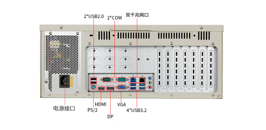 Detailed Drawing of IPC-610-M46 I5-10500/16G/128G+1T/300W 4U Rackmount PC