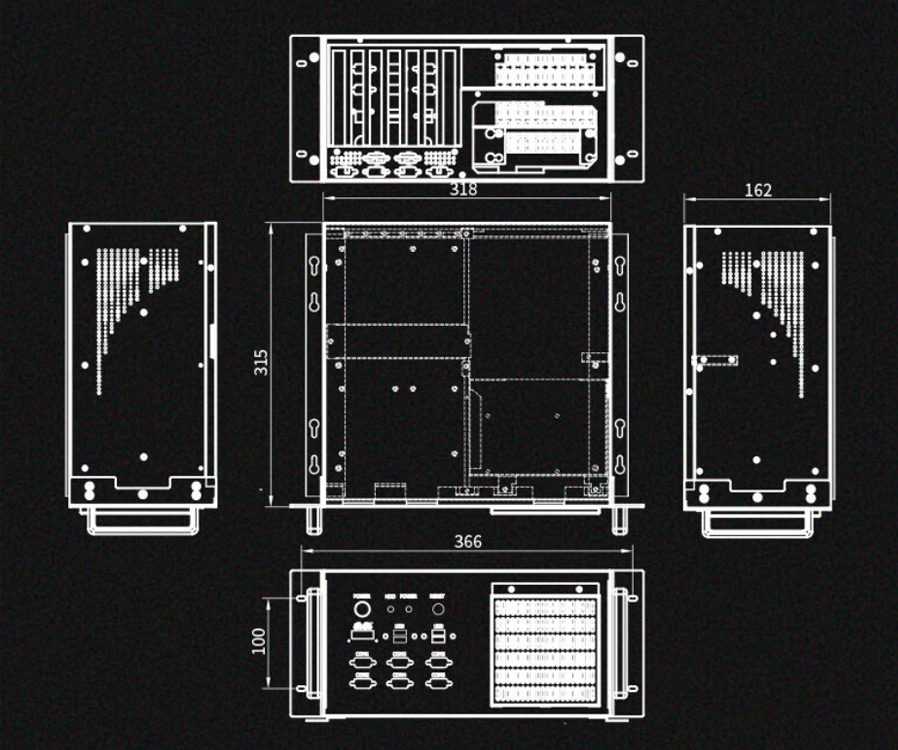 Detailed Drawing of IPC-407-A811 I7-4770/16G/512G/300W