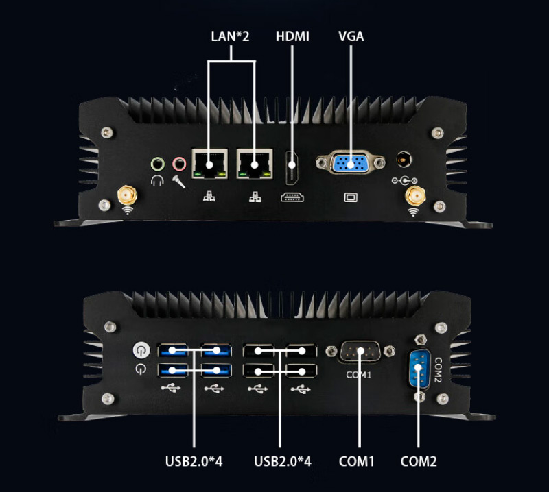 Detailed Drawing of EPC-6001 I7-10610U/8G/256G/12V-19V Embedded Industrial PC