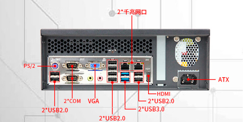 Detailed Drawing of IPC-201-I811 I5-4570/8G/1T/250W Wall-mounted Industrial PC