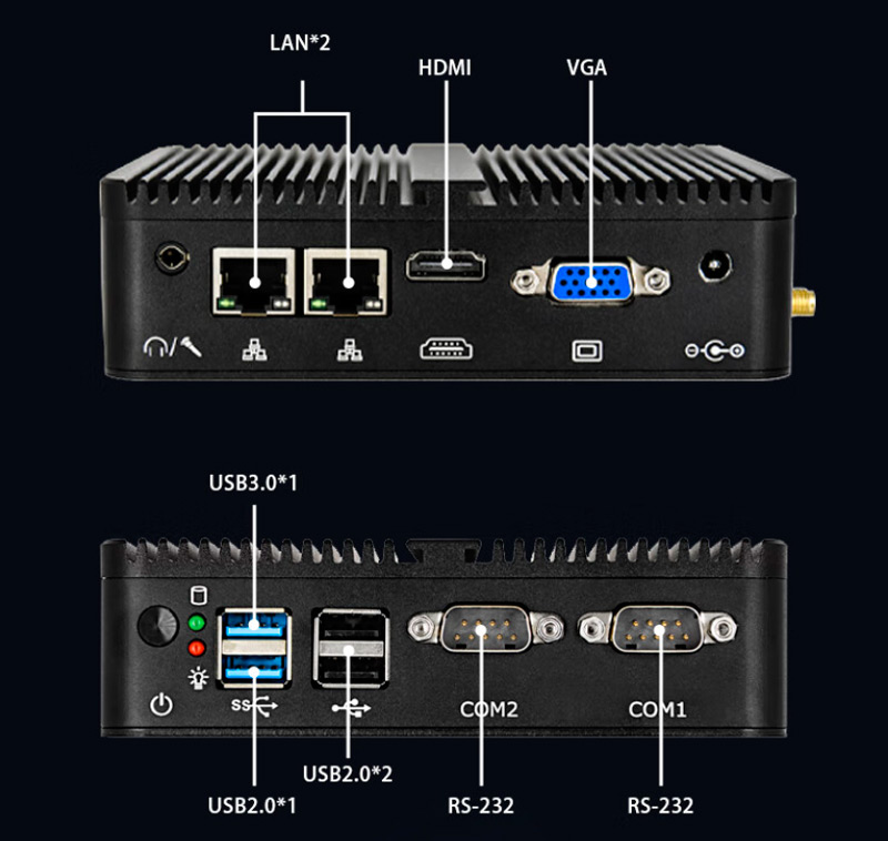 Detailed Drawing of EPC-6006 J4125/8G/256G/12V Embedded Industrial PC