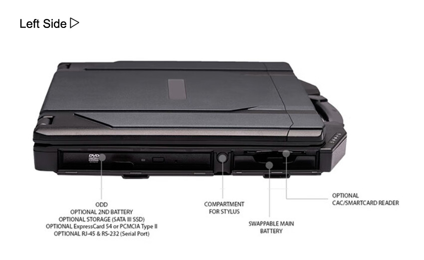 Detailed Drawing of VPM-1404 I3-1115G4/4G/128G Rugged Laptop