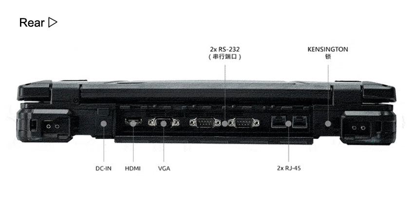 Detailed Drawing of VPM-1405 i7-1165G7/32G/1TSSD/4G Dedicated Graphics Rugged Laptop