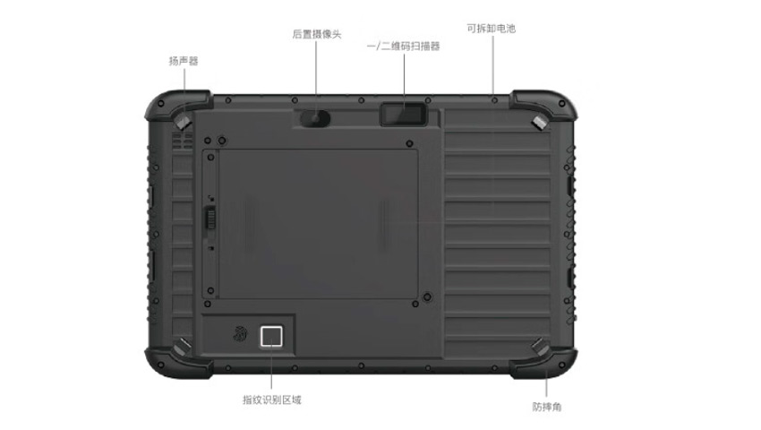 Detailed Drawing of VPM-1012 N5100/8G/128G/WIFI/Win11 Rugged Industrial Tablets