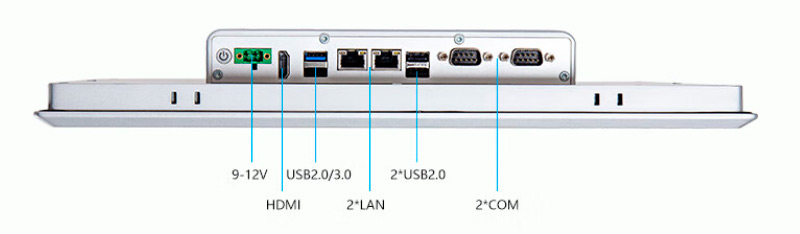 Detailed Drawing of VTP-1001 J1900/4G/128GSSD/9~36V Touch Panel PC